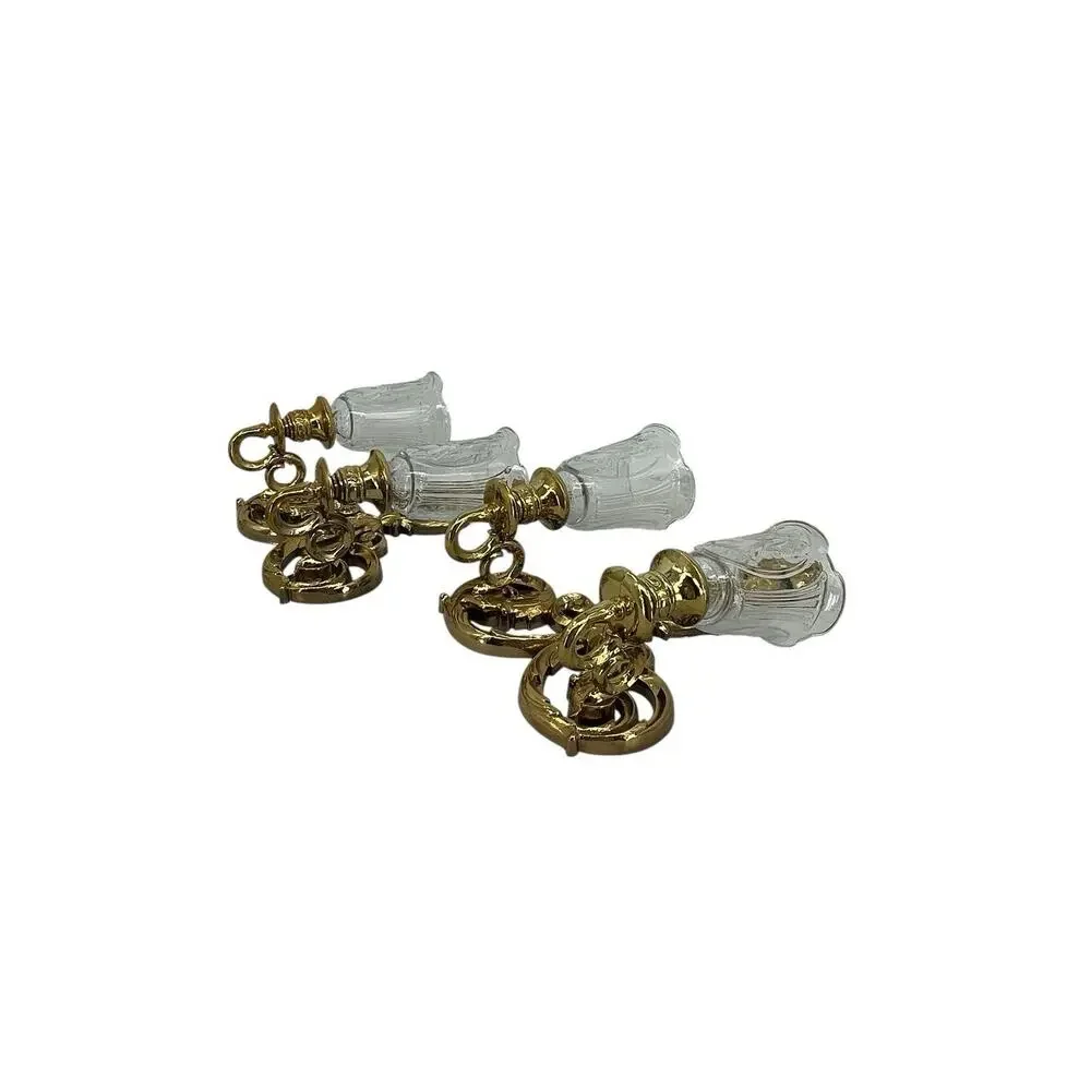 Vintage Homco Double Candle Sconces Pair Gold Hollywood Regency Angel Shades